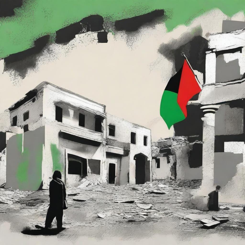 Create a book cover for a story about the Palestinian resistance against Israel