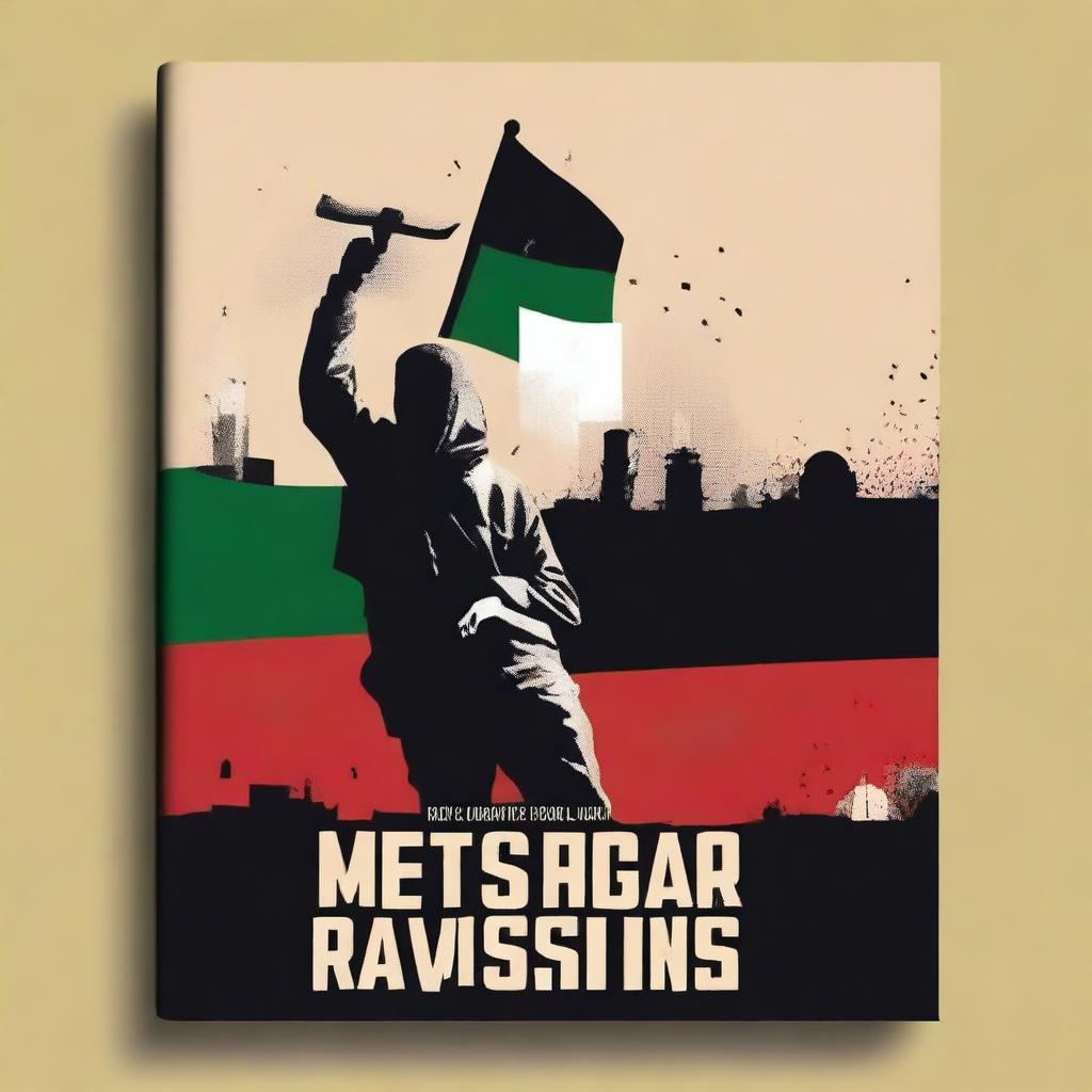 Create a book cover depicting the Palestinian resistance against Israel, focusing on Palestinians rebelling