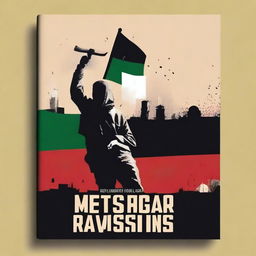 Create a book cover depicting the Palestinian resistance against Israel, focusing on Palestinians rebelling