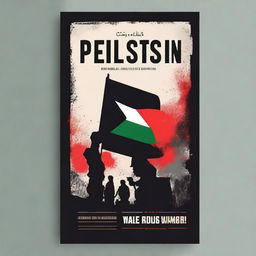 Create a book cover depicting the Palestinian resistance against Israel