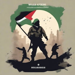 Create a book cover depicting the Palestinian resistance against Israel