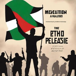 Create a book cover for the Palestinian resistance against Israel, depicting Palestinians rebelling against the occupation