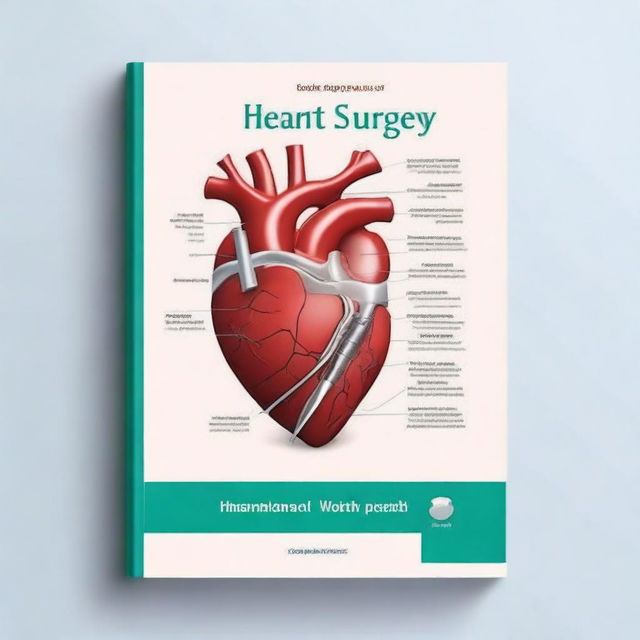 A detailed and informative book cover design for a heart surgery manual