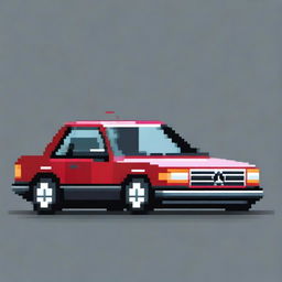 A pixel art representation of a Mercedes-Benz car