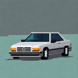 A pixel art representation of a Mercedes-Benz car