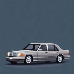 A pixel art representation of a Mercedes-Benz S-600