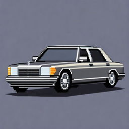 A pixel art representation of a Mercedes-Benz S-600