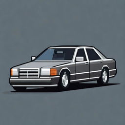 A pixel art representation of a Mercedes-Benz S-600