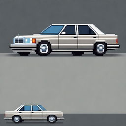 A pixel art representation of a Mercedes-Benz S-600