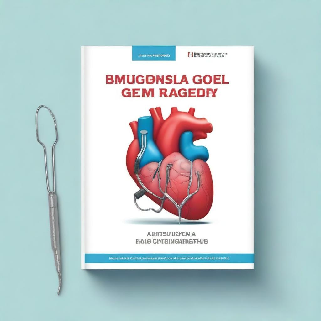 A professional and clean book cover design for an educational heart surgery manual