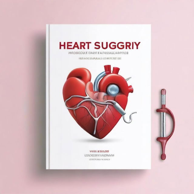 A professional and clean book cover design for an educational heart surgery manual with no words