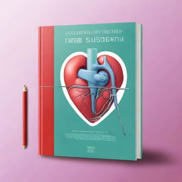 A professional and clean book cover design for an educational heart surgery manual with no words