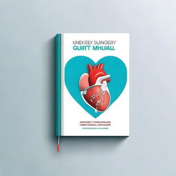 A professional and clean book cover design for a heart surgery manual with no words