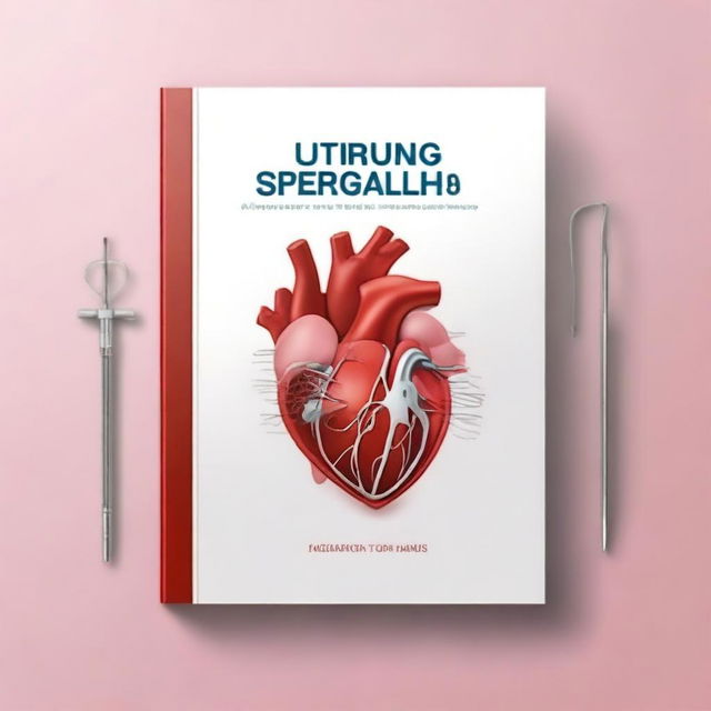 A professional and clean book cover design for a heart surgery manual with no words