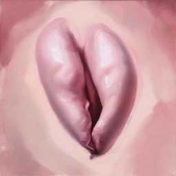 A tasteful and artistic painting of a vagina, focusing on the beauty and anatomical details in a respectful manner