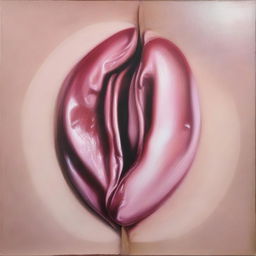 A tasteful and artistic painting of a vagina, focusing on the beauty and anatomical details in a respectful manner