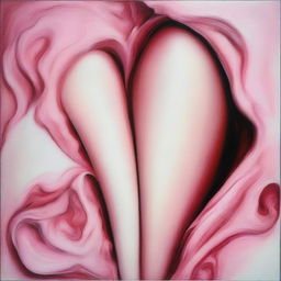 A tasteful and artistic painting of a vagina, focusing on the beauty and anatomical details in a respectful manner