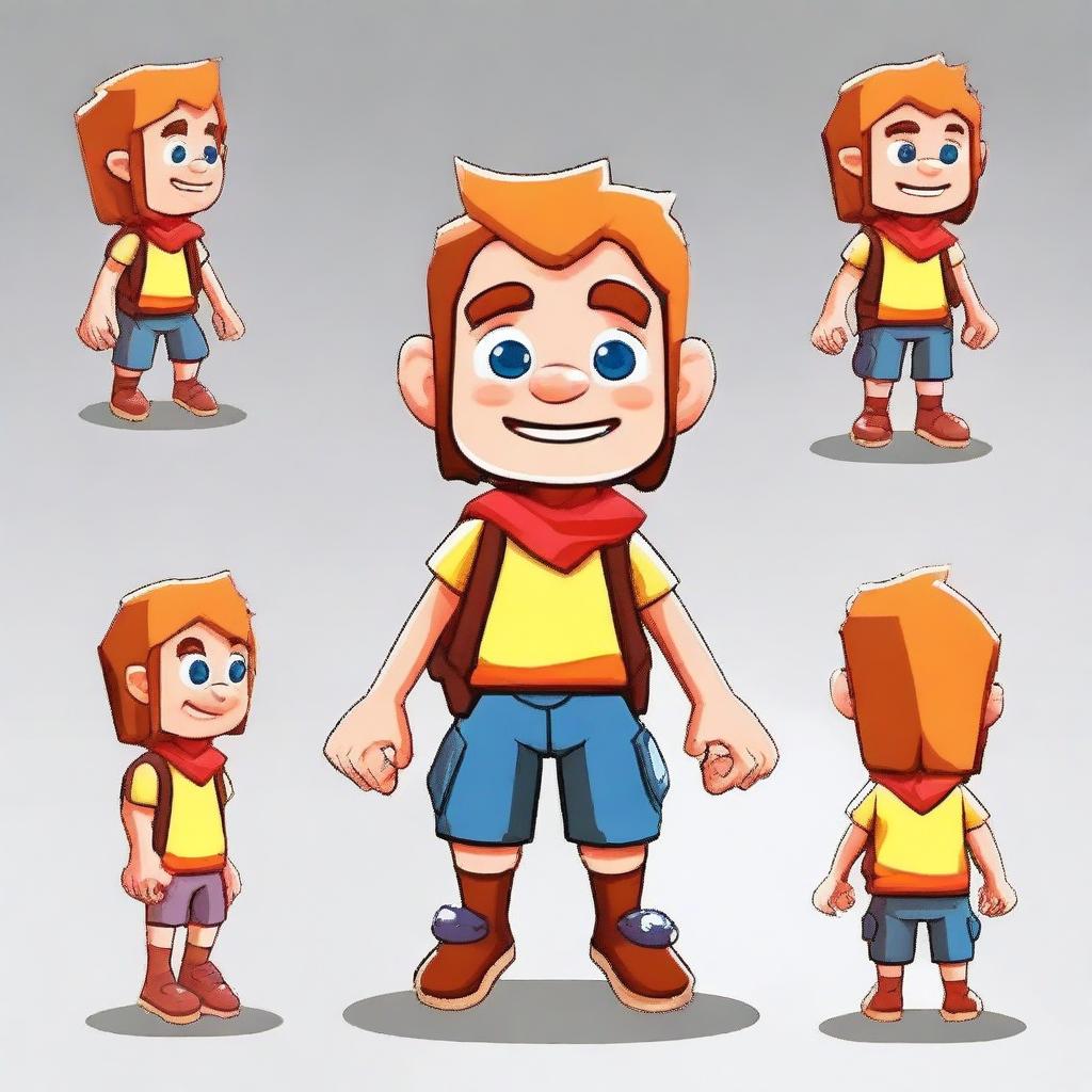 Un personaje pequeño y simpático, diseñado para un videojuego de plataformas 2D