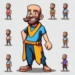 Un personaje pequeño y simpático, diseñado para un videojuego de plataformas 2D