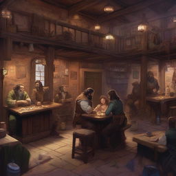 A Dungeons and Dragons world with a western-style saloon