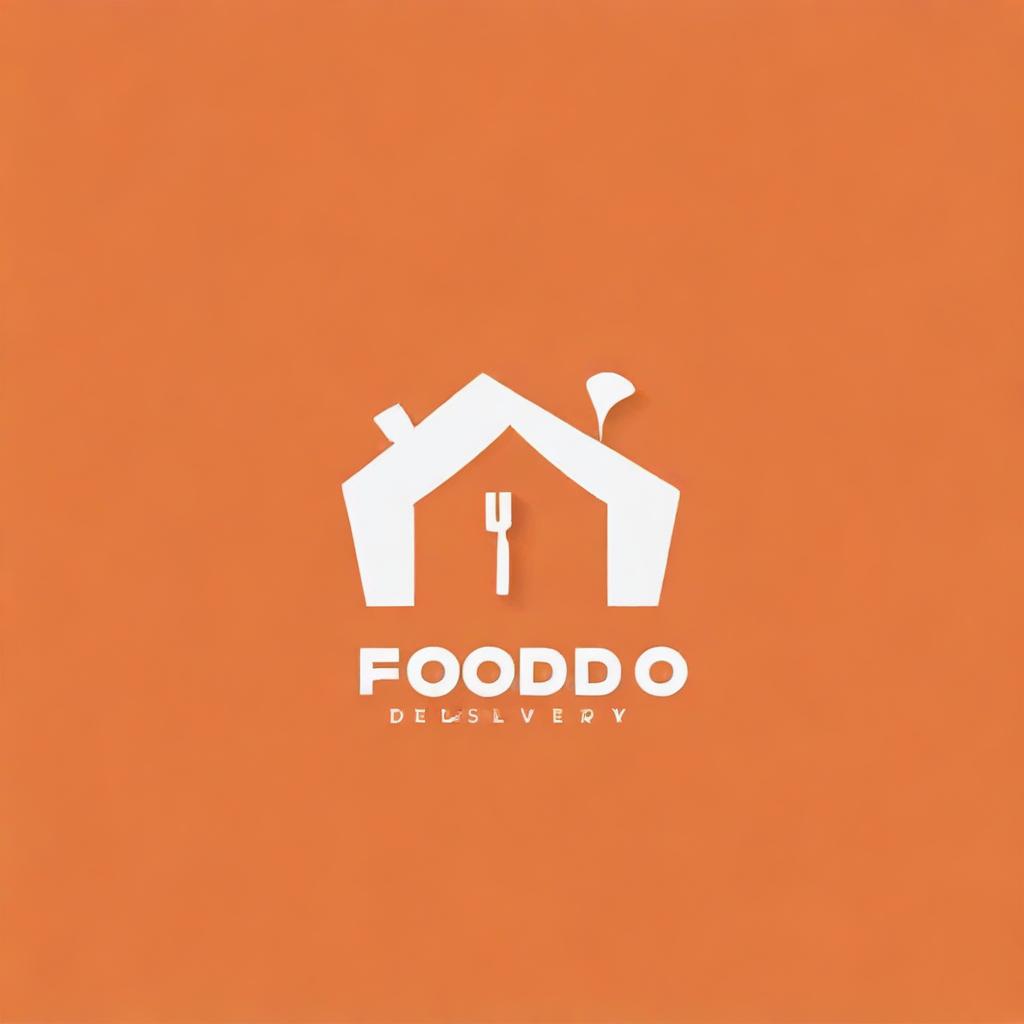 Create a flat vector, illustrative-style abstract concept logo design for an online home food delivery outlet named 'Foodio'