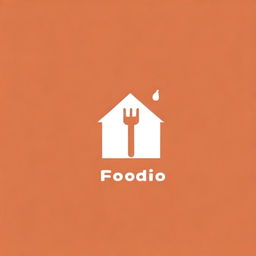 Create a flat vector, illustrative-style abstract concept logo design for an online home food delivery outlet named 'Foodio'