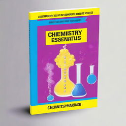 Create a captivating 6"x9" book cover for the book 'Chemistry Essentials for Dummies' with the title 'Chemistry Essentials for Dummies' at the top and the author name 'John T