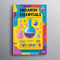 Create a captivating 6"x9" book cover for the book titled 'Chemistry Essentials for Dummies' with the title at the top and the author name 'John T