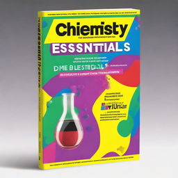 Create a captivating 6"x9" book cover for the book titled 'Chemistry Essentials for Dummies' with the title at the top and the author name 'John T