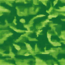 A detailed image of tea leaves, pixelated in style, with vibrant green hues and intricate patterns