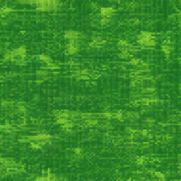 A detailed image of tea leaves, pixelated in style, with vibrant green hues and intricate patterns