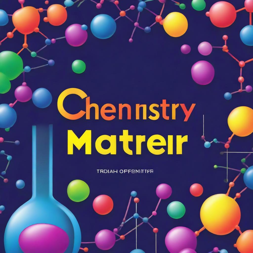 A vibrant and engaging book cover for a chemistry textbook