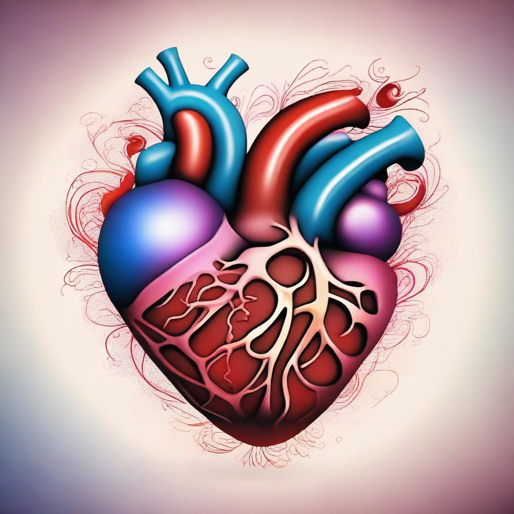 A detailed and artistic depiction of a heart