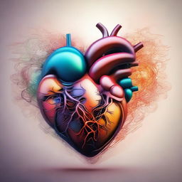 A detailed and artistic depiction of a heart