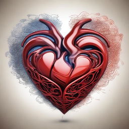 A detailed and artistic depiction of a heart