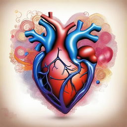 A detailed and artistic depiction of a heart