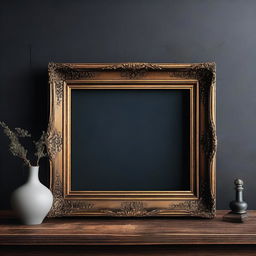 A horizontal vintage art frame mockup with dimensions 17x11 inches