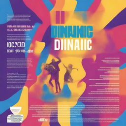 A vibrant poster for the cover band 'DinaMic' performing on July 20th at 12:00 PM at the DKTCPZ square