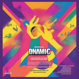 A vibrant poster for the cover band 'DinaMic' performing on July 20th at 12:00 PM at the DKTCPZ square