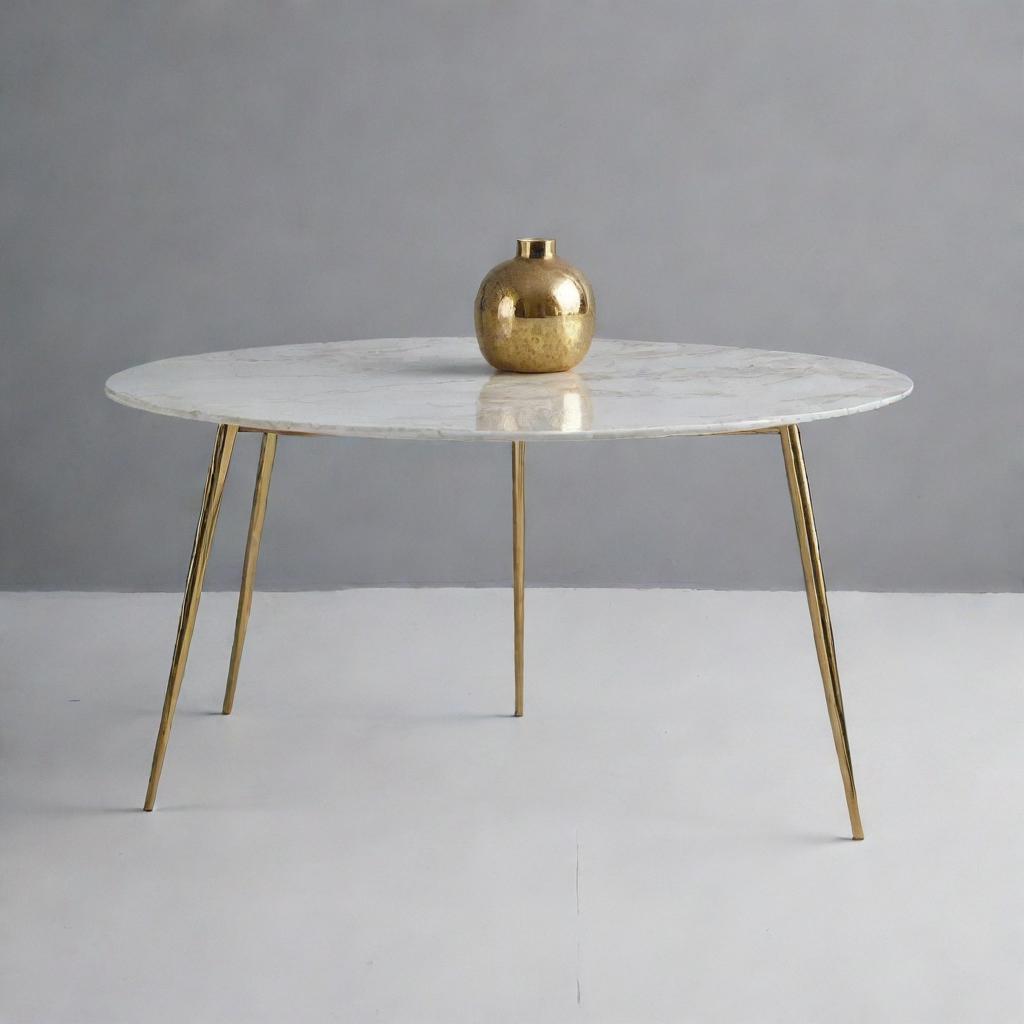 A sophisticated table with shining golden legs