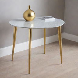 A sophisticated table with shining golden legs