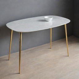 A sophisticated table with shining golden legs