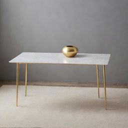 A sophisticated table with shining golden legs