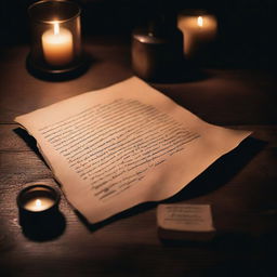 A dark and eerie scene featuring a handwritten letter addressed to a killer