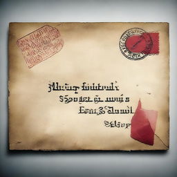 An envelope with a stamp, featuring the message 'Dear Killer' written in blood