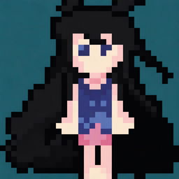 Create a detailed 32x32 pixel art image of a pretty anime girl with shadows and lights