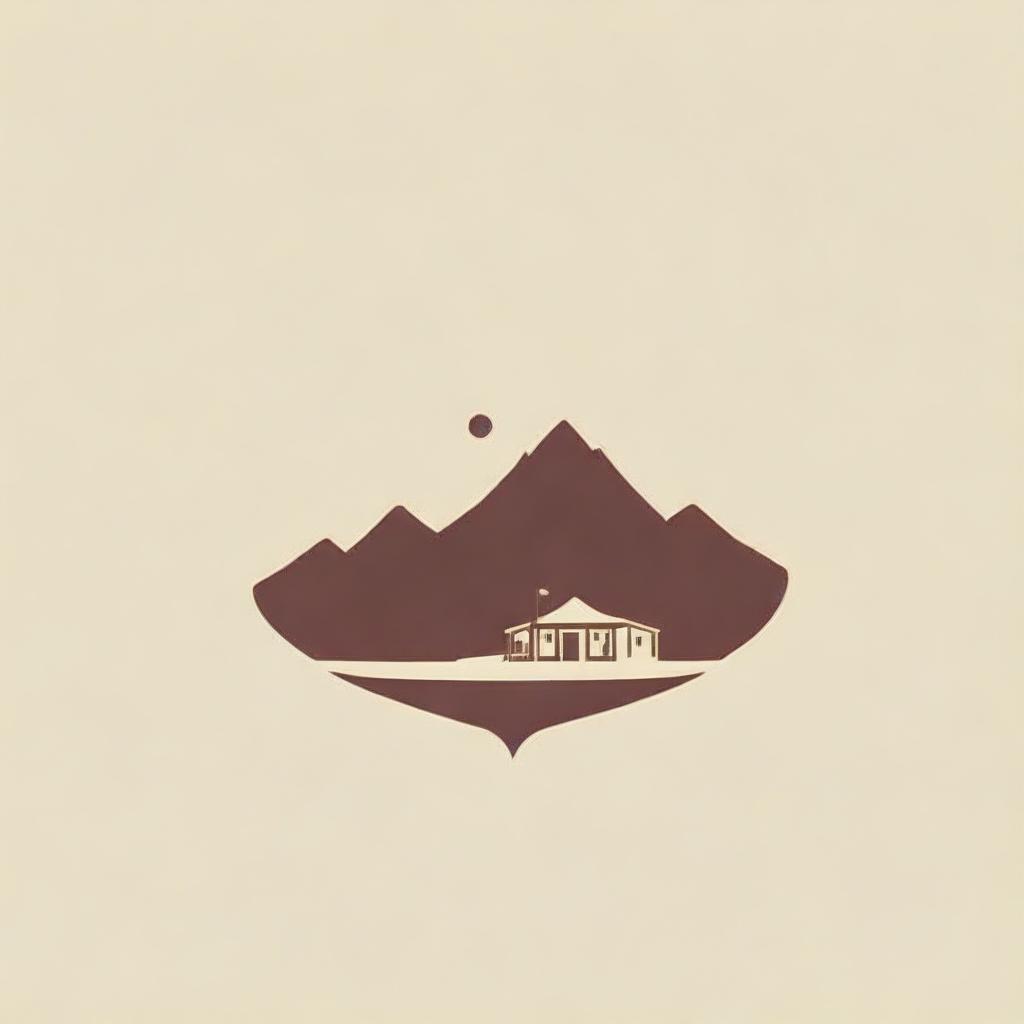 Logo design for 'The Desert Inn', embodying the essence of a rugged desert outpost