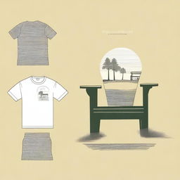 A shirt design featuring an Adirondack chair with the text 'AWAY AT THE BAY'