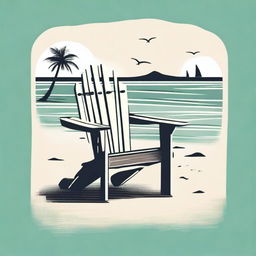 A shirt design featuring an Adirondack chair with the text 'AWAY AT THE BAY'