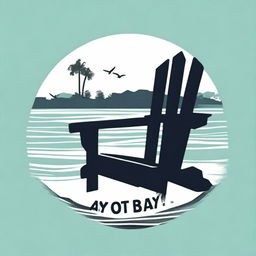 A shirt design featuring an Adirondack chair with the text 'AWAY AT THE BAY'